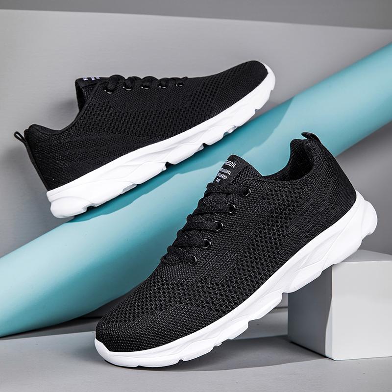

Новая мужская обувь Настоящие сетчатые кроссовки Мужские дезодорирующие Дышащие Легкие Мягкая подошва Летние кроссовки для бега из летящего трикотажа 45