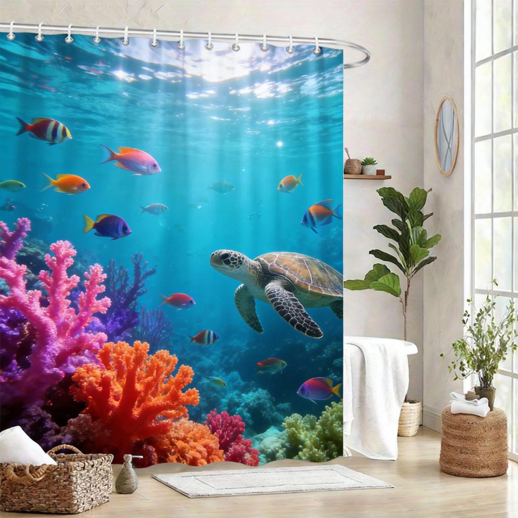 Enchanted Forest Shower Curtain 180X180Cm – Mystical Purple Trees With Glow Path & Stars, Fantasy Bathroom Decor, 12 Hooks