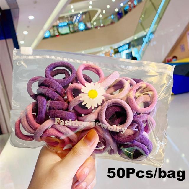 Girly Gradient Color Seamless Hair Rope Color Small Rubber Band High Elastic Hair Rope Candy