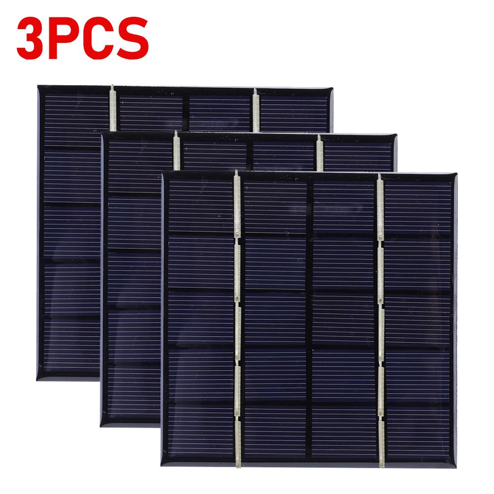 1-3PCS Solar Panel Outdoor 3W 5V DIY Solar Cells Portable Fast Charger for Moblie Phone Battery Charger Outdoor Battery Charger
