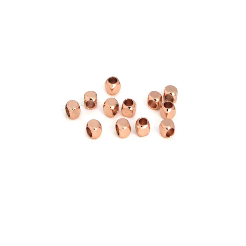 50Pcs 1.5-5mm Stainless Steel Square Big Hole Bead Cube Spacer Loose Beads for DIY Necklace Bracelet Jewelry Making Accessories