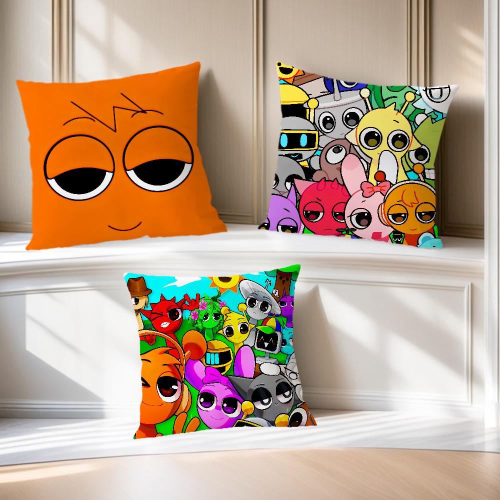 S-Sprunki Soft Pillow Case Game for Sofa Living Room Home Office Decor Protective Covers I-Incredibox Without Pillow-Insert