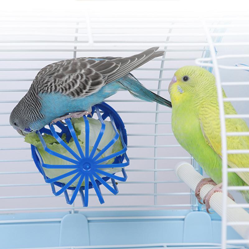 Bird Parrot Feeder Cage Fruit Vegetable Holder Cage Accessories Hanging Basket Container Toys Pet Parrot Feeder Cage Supplies