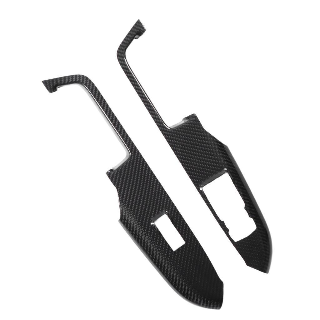 2pcs Inner Door Armrest Panel Trim Cover Carbon Fiber Replacement for Ford Mustang RHD 2015‑2021