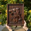 Vintage Vietnam War Veterans Wood Sculpture Wall Decor, Wooden Sculpture Hanging Art Work Decor