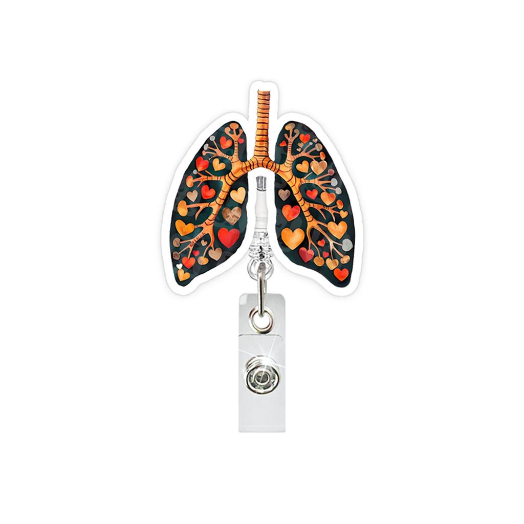 Creative Lung Organs Badge Reels Retractable Badge Holder Retractable Keychain Badge Reel Id Badge Holder Clip Key Ring