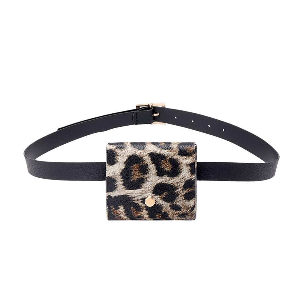 Women's Fashion Belt Bag Small Waist Pack Casual Versatile Leather Belt Square Mini Bag with Adjustable Strap for Daily Use