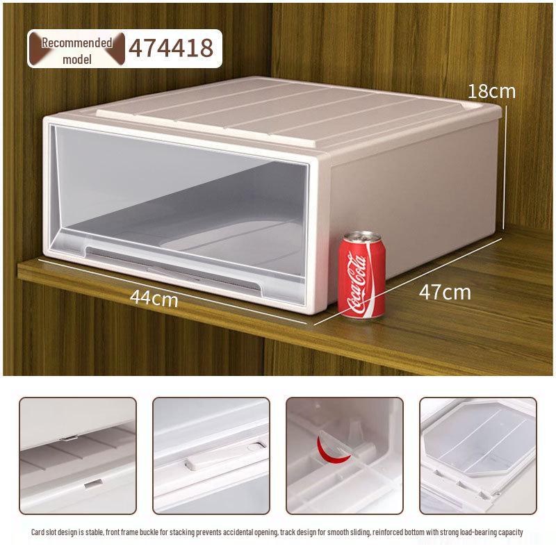 Japanese Thickened Plastic Transparent Shoe and Clothes Organizer Drawer