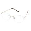 RSINC Rimless Light Weight Flexible Frame Eyeglass Spectacle for Men and Women  Ladies Sports Square Golden - Brown GSJ078 54-18-140 Golden OD