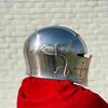 18g Steel Barbuta Helmet Medieval Knight Armor, LARP Cosplay