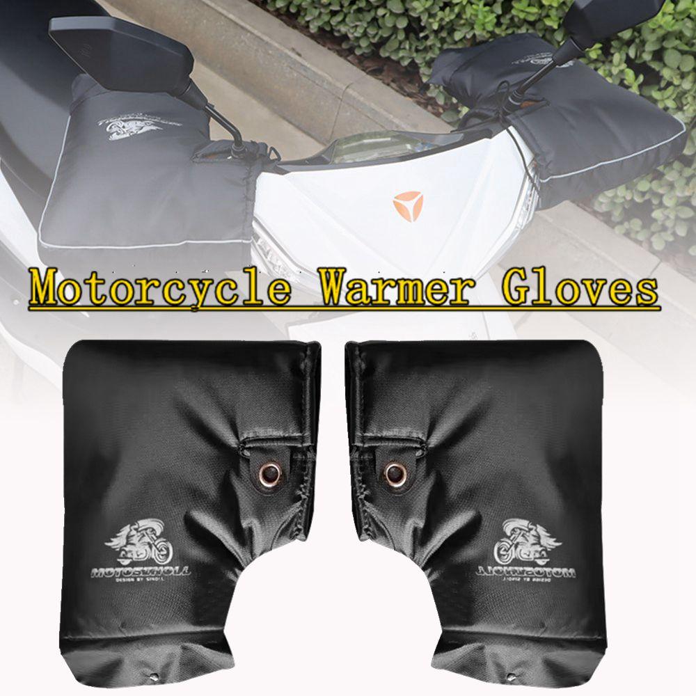 

Pair Waterproof Motorcycle Handlebar Muffs Hand Protector Winter Windproof Thickened Warm Thermal Mobile Handle Bar Cover Gloves