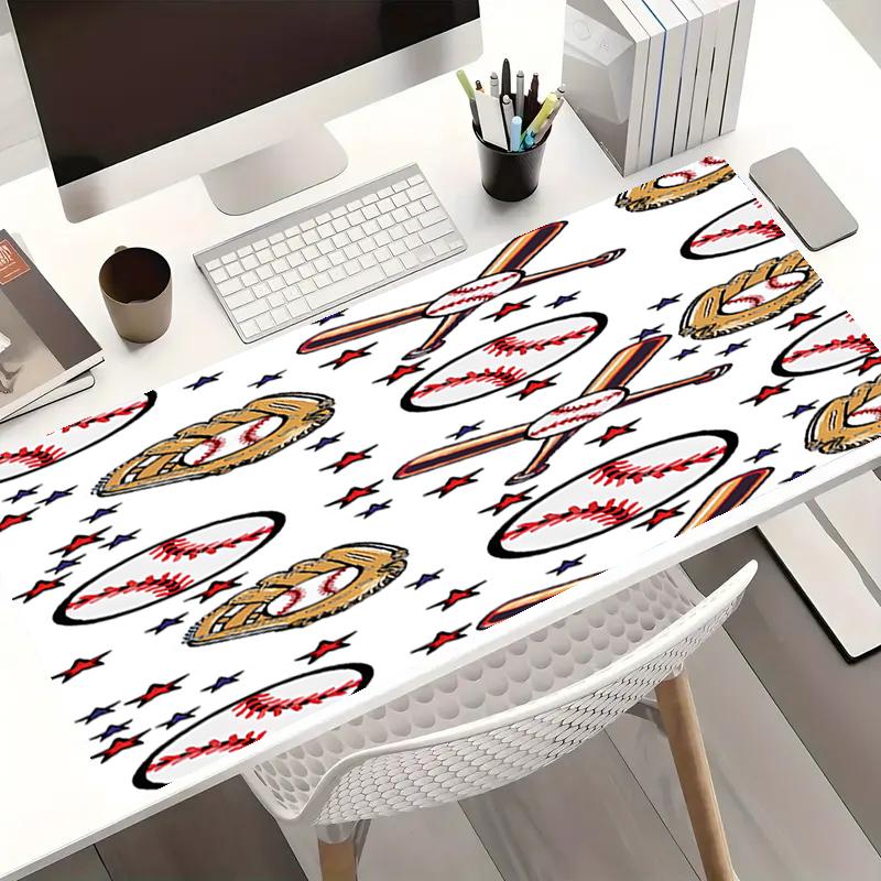 Baseball Theme Mouse Pad, Non Slip Rubber Base, Multifunctional Office & Home Decor, Perfect for Workspace Personalization.