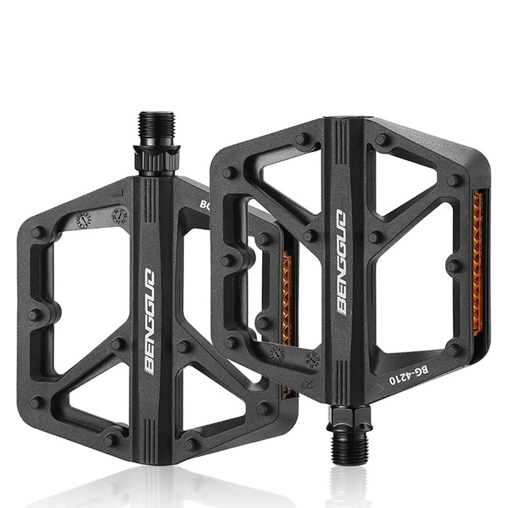 Double DU Bearing Nylon Bicycle Pedals with Reflector Ultralight Bike Pedals Waterproof Cycling Safety Pedals Bike Accessories