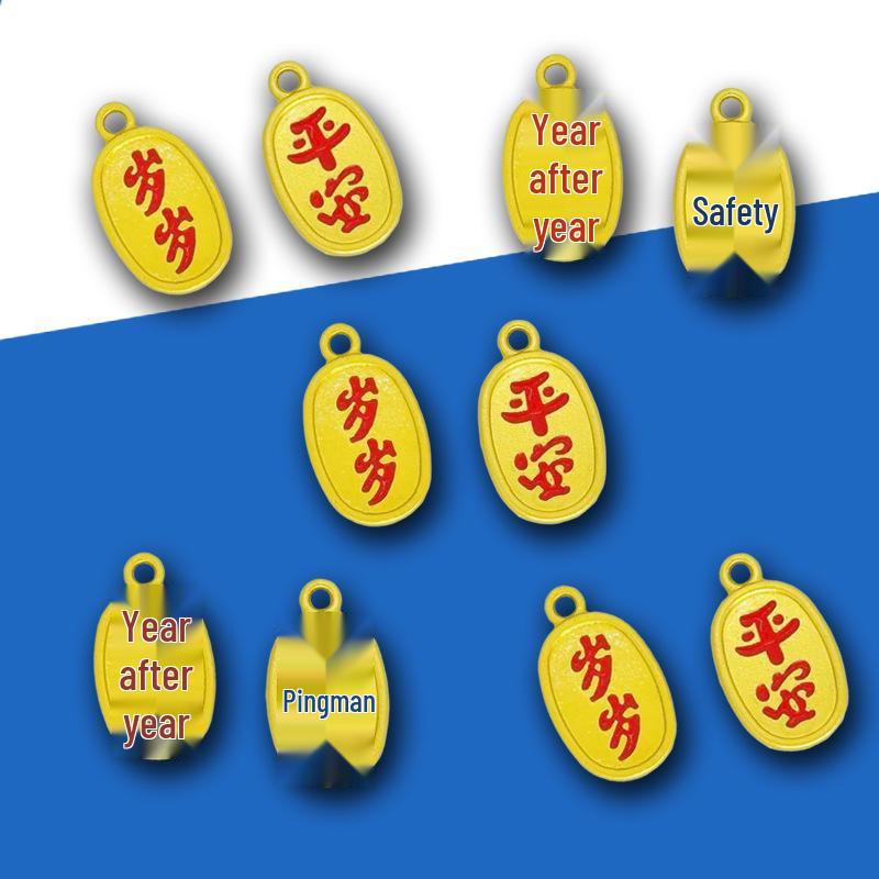 Gold Style High Retention Ancient Method Peaceful Yellow Tag Pendant Bracelet DIY Accessory