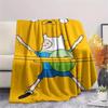 1Pc Adventure Time Print Flannel Blanket, High quality Comfortable for All Seasons, Home Decor, Warmth and Comfort, Perfect for Christmas Gifts 03