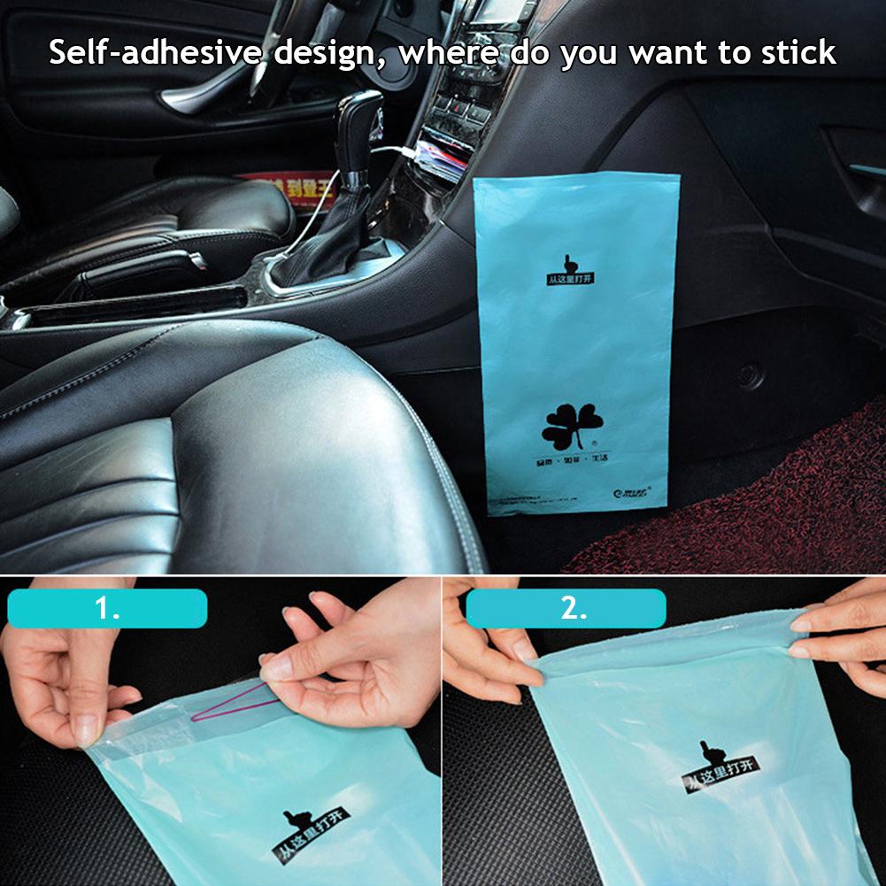50 Stück selbstklebende Einweg-Auto-Mülleimer, biologisch abbaubar, Mülleimer, Müllbeutel, Aufbewahrungsbeutel für Auto, Fahrzeug, Büro, Küche