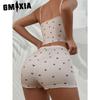 GMXIA Summer Homewear Heart-shaped Printing Bow Halter Home Leisure Suit Pajamas