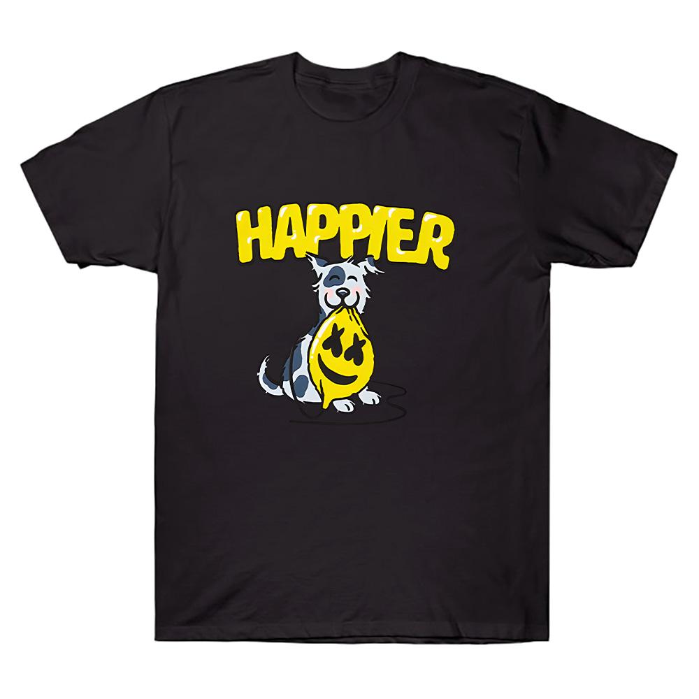 Marshmello Happier T-Shirt Marshmello DJ High Quality T Shirt Unisex Cotton Short Sleeve Tees Summer New Pattern Casual Clothing