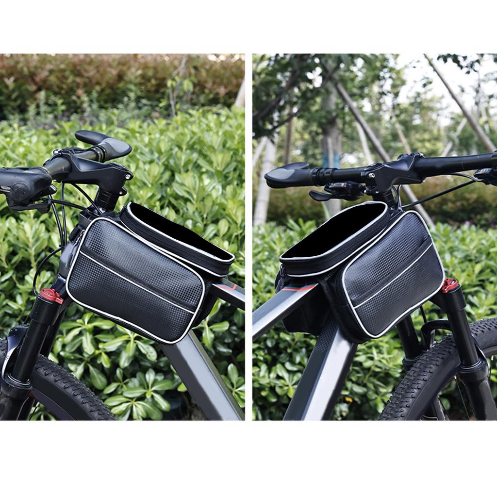 Soporte para Teléfono de Bicicleta Manillar Bolsa para Manillar Bicicletas de Montaña Bolsa para Tubo Superior Delantero Gran Capacidad Bolsa para Cuadro Delantero de Bicicleta