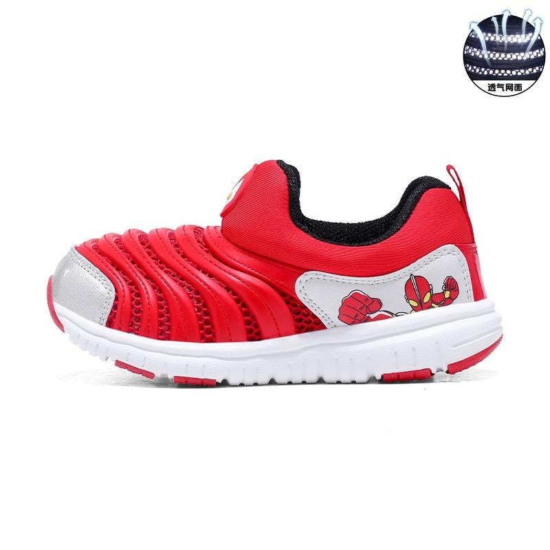 Boys shoes 2025 summer hollow single net classmates boys sports shoes middle older children caterpillar children's sports shoes