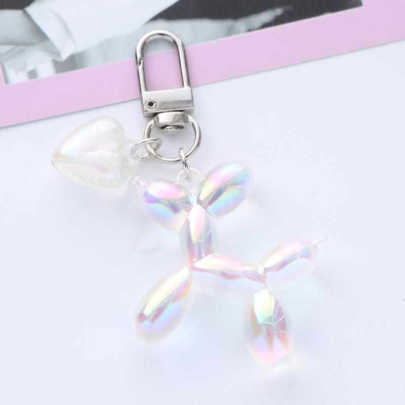 Adorable Balloon Dog Pendant Earphone Case with Heart Keychain - Fashionable and Versatile Accessory