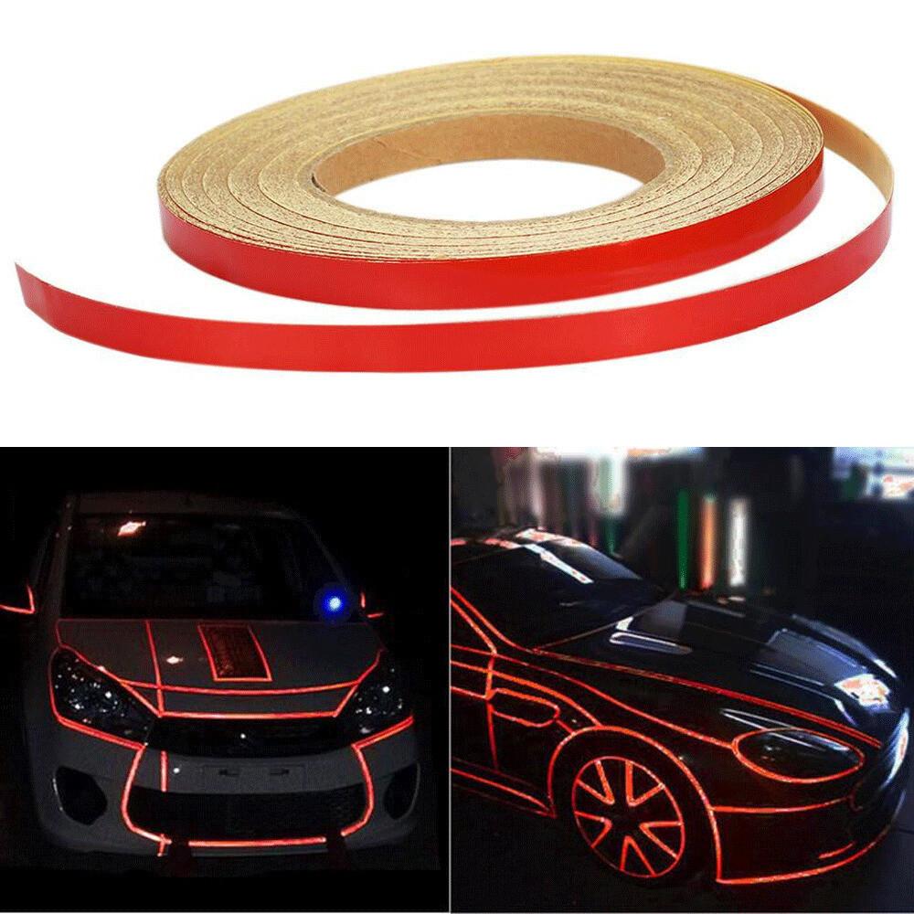 1 Roll 46M Red Reflective Strip Sticker Tape For Car Motorcyle Body Trim Decal
