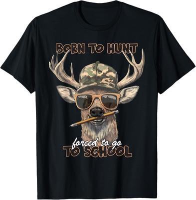 Costretto ad andare a scuola Caccia al cervo Ragazzo Maglietta mimetica unisex