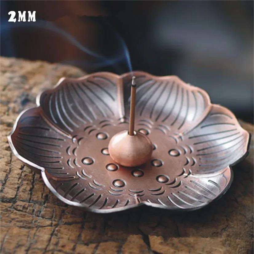 1Pc,Creative Home Decor Lotus Plum Blossom Alloy Censer Incense Coil Burner 2mm Stick Incense Holder (Without Incense)