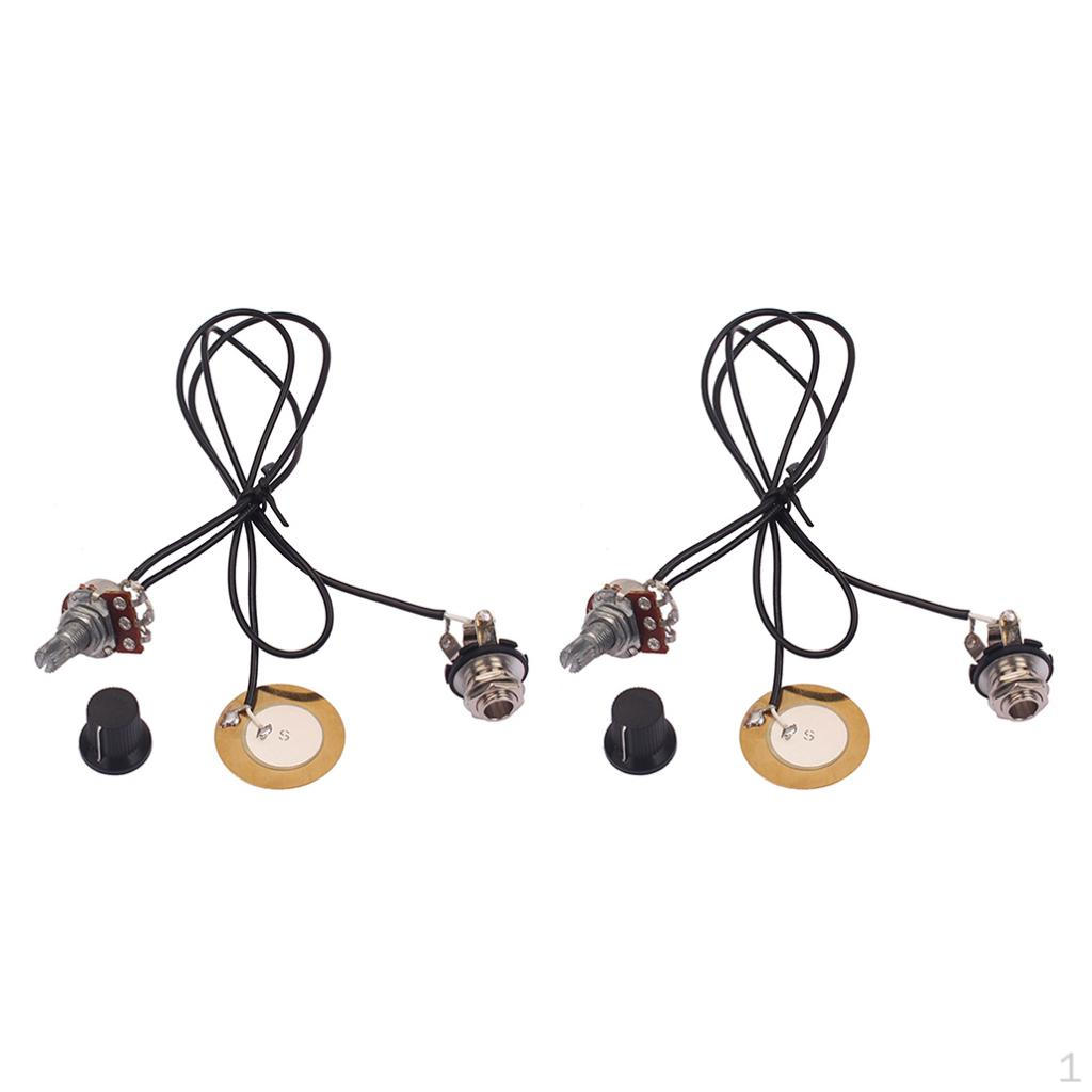 

2 штуки 1T1V предпроводной пьезо-звукосниматель с ручкой регулировки громкости для замены гитары из сигарной коробки