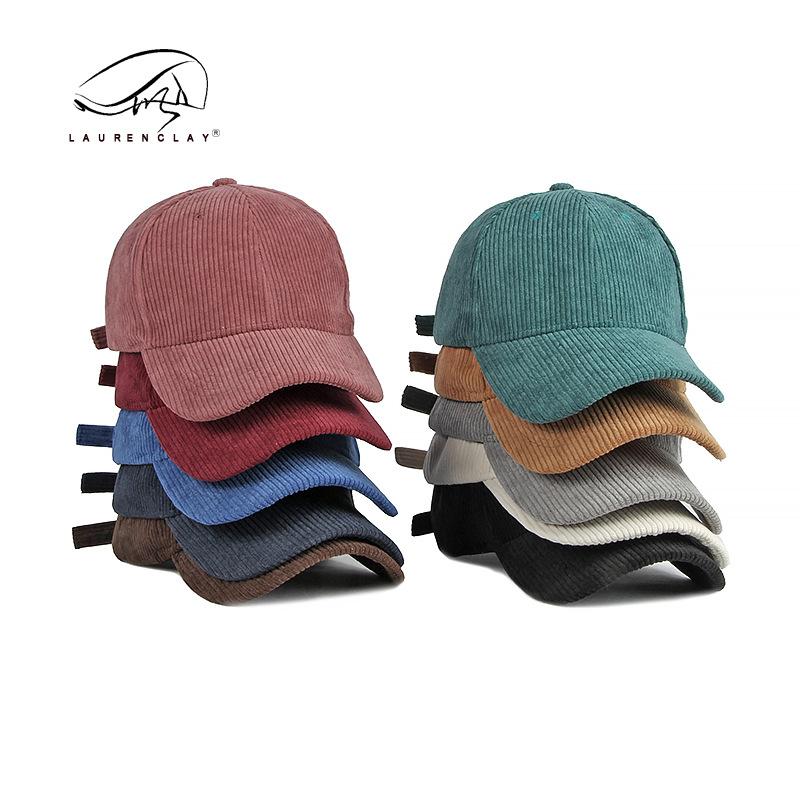 

hat women s autumn and winter new corduroy baseball cap men s women s simple solid color cap warm tide Adjustable бежевий