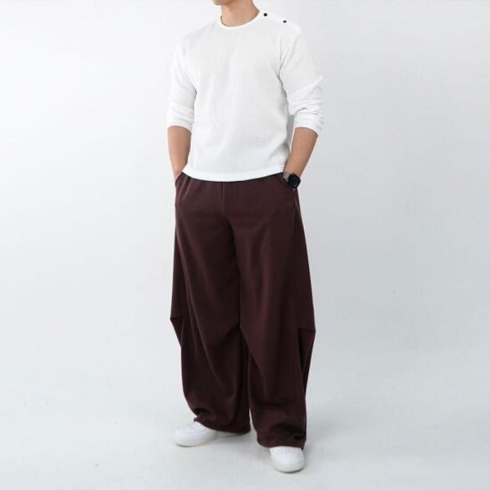 Onl Men S Curved Pintuck Wide Balloon SweatpantS