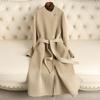 Autumn and winter new double-sided wool coat plus long knee-strap slim-fit premium woolen coat