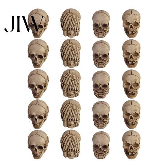 Window Display Gothic Decor 20Pcs Creative Miniature Skull Figurines, Cool Statues for Garden Bonsai Ghost Festival Table Accents Decoration,