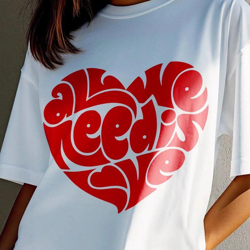 Western Style New Fashion Casual Loose Print Short sleeve Cotton T-shirt Top Loose Printed T-shirt