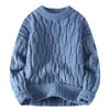 Crew Neck Sweater Men's Casual Loose Thickened Autumn and Winter Warm Pullover Bottoming Knitted Sweater