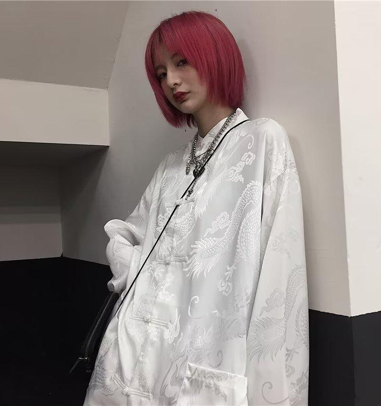 Men's Summer Dragon Robe: Chinese Zhongshan Style, Ice Silk, Sun Protection Tang Suit Jacket