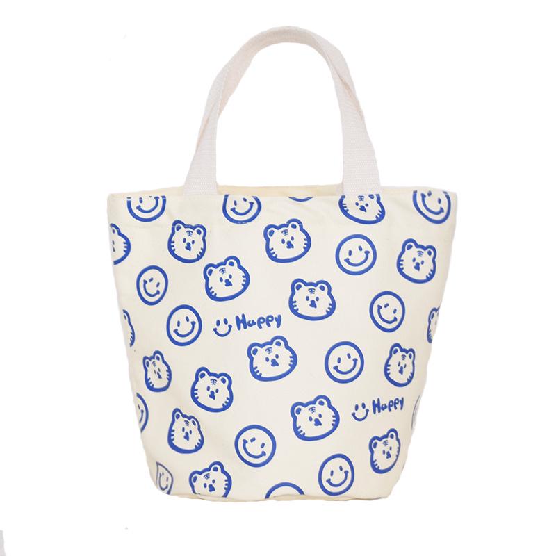 Women's Canvas Lunch Tote Bag, Handbag for Office and Outings - Fashionable Lunch Box Carrier