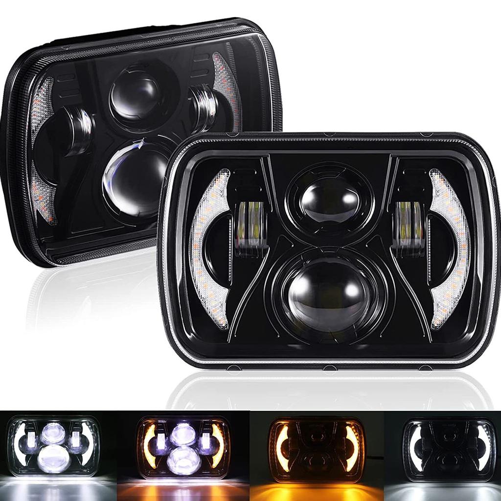 7 zoll LED Scheinwerfer 7x6 5x7 zoll Auto Scheinwerfer mit HighLow Strahl DRL Blinker IP67 Wasserdicht