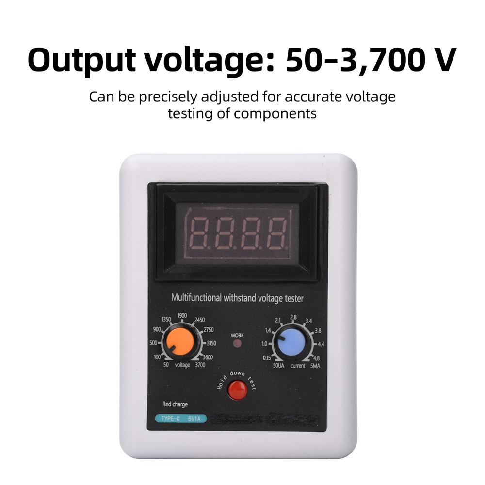 Transistor Tester 0-3700V Adjustable Voltage For IGBT MOS Diode With Type-C Charge Portable Multifunctional Component Tester