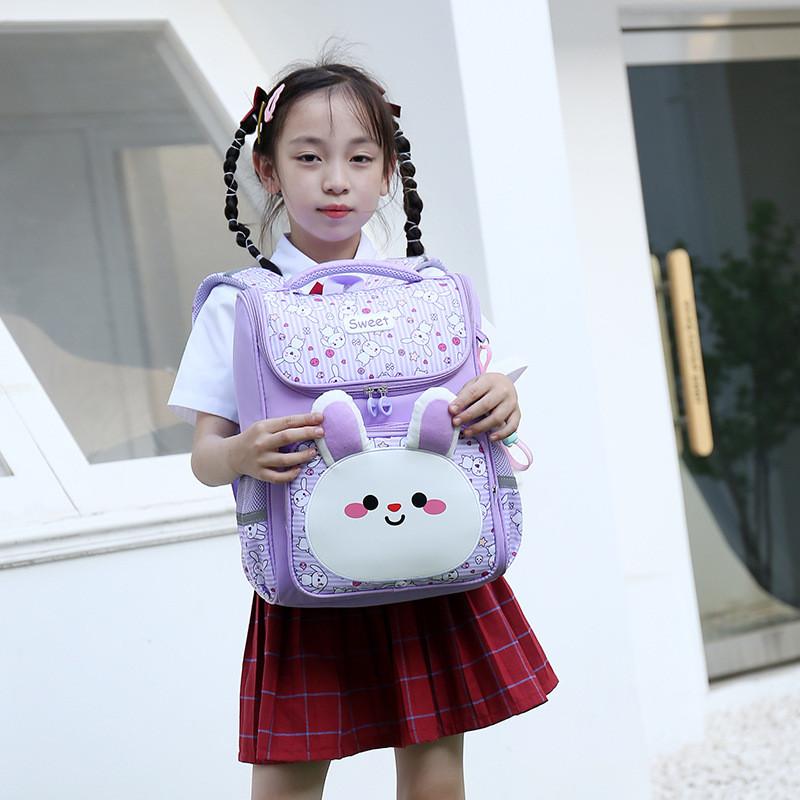 Trendy Cartoon Print Kids Backpack For School With Durable Waterproof Oxford Fabric And Comfortable Shoulder Straps