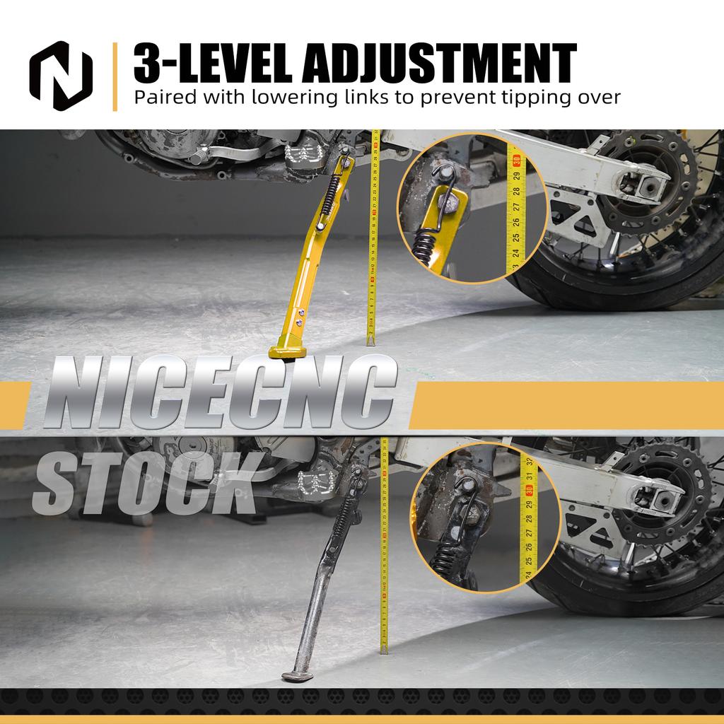 NICECNC For Suzuki 2000-2024 DR-Z 400SM 400S 400E 400 DRZ400SM DRZ400S DRZ400E DRZ400 Motocross Adjustable Kickstand Side Stand