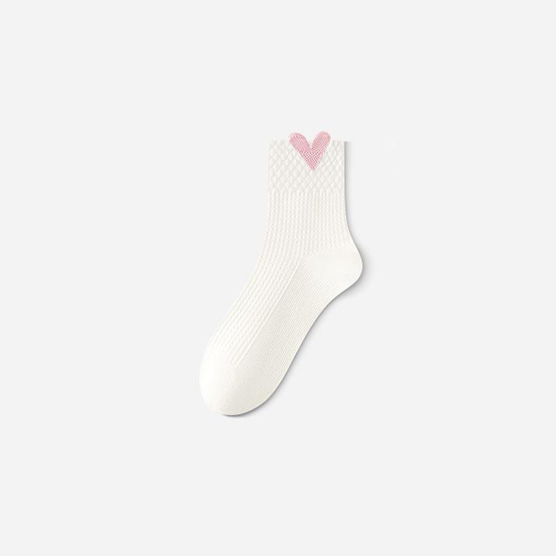 Women's Mid-Calf Pure Cotton Socks - Sweat-Absorbent, Breathable, Anti-Odor; Perfect for Spring & Autumn for Middle School Students & Ladies