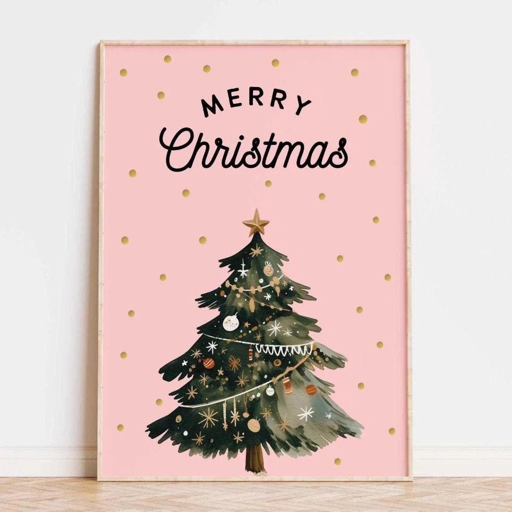Vintage Christmas Metal Wall Decoration, Holiday Sticker Sign