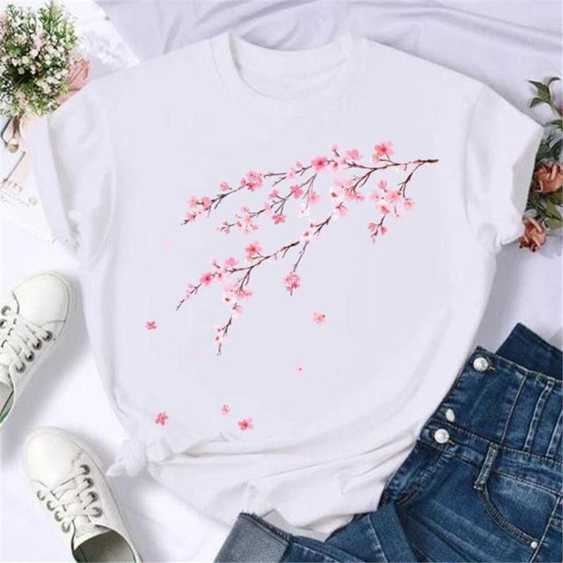 Maycaur Fashion Musical Note Printed Women T Shirt Harajuku Short Sleeve Funny T-Shirt Cute Cartoon Top Tees Female Clothes
