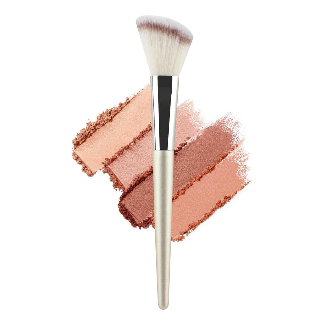 Single Pointed Handle Loose Powder Brush Oblique Head Foundation Brush Contour Brush Beginner Soft Hair Makeup Brush Beauty Tool