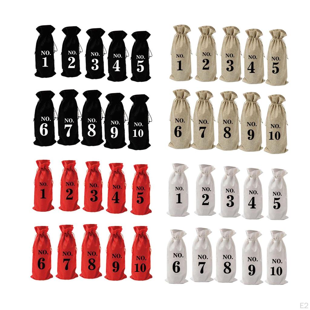 10 Pieces Bottle Bags Gift Tags Natural Burlap for Travel