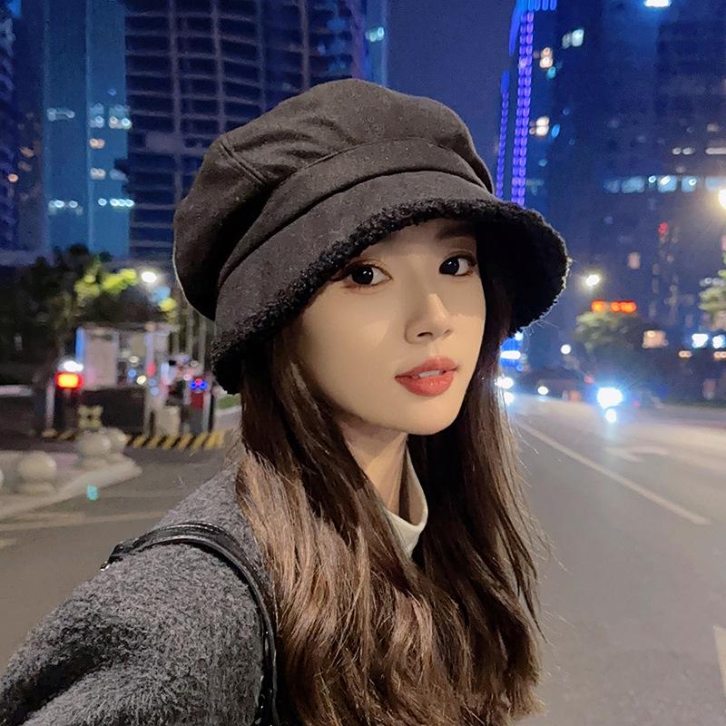 

Японская женская зимняя мешковатая восьмиугольная плюшевая шляпа-рыбачка – Облегающая лицо, для большой головы, с плюшем, универсальный дизайн 3-в-1 One Size