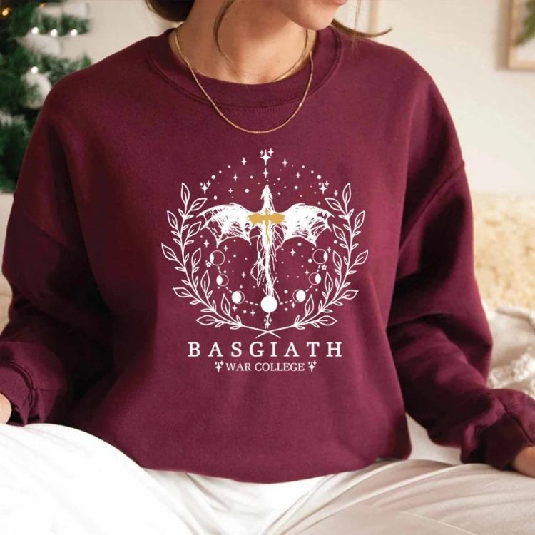 Basgiath War College Fantasy Leser Buchgeschenk Damen Rundhals Pullover Sweatshirt Fourth Wing