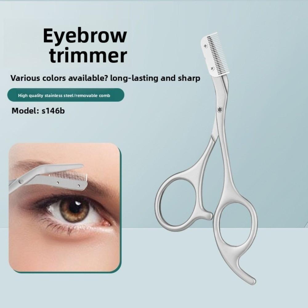 Metal Texture Eyebrow Scissors Built-in Comb Grooming Tool New Eyebrow Trimmer  Creating Eyebrows