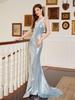 Light Blue Evening Gown - 2025, Long Banquet Party Dress